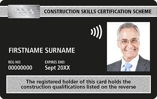 Example Black CSCS Managers card
