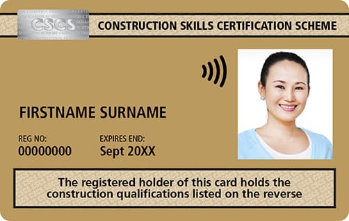 Example Gold CSCS Supervisory card