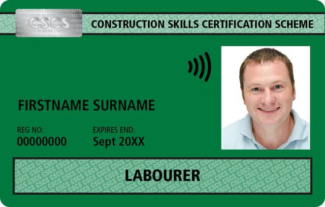 Example CSCS Green Labourer Card