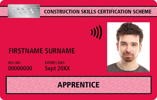 Example Red CSCS Apprentice card