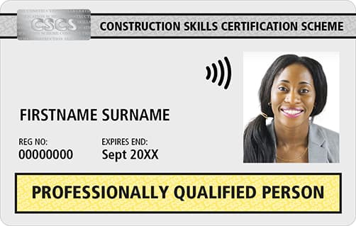 Example White CSCS Qualified Person card